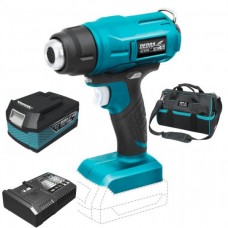 DEDRA set Pistol aer cald SAS+ALL cu acumulator Li-Ion 18V 5.0Ah incarcator rapid 125W si geanta